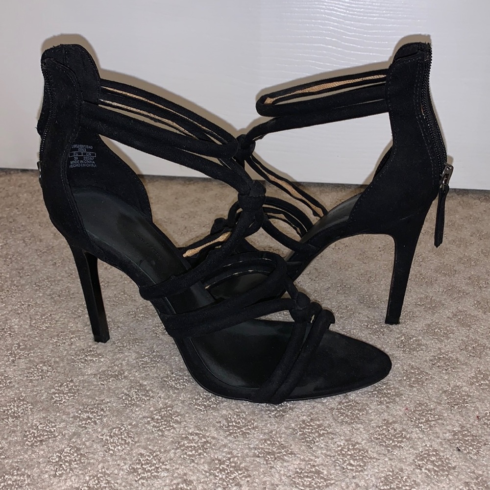 Zara stiletto heels black suede size women 8/eur 39